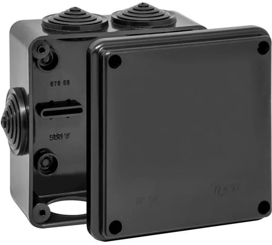 Изображение товара Распределительная коробка Рувинил ОП 100х100х50мм УХЛ1 IP54 черный 67050Ч