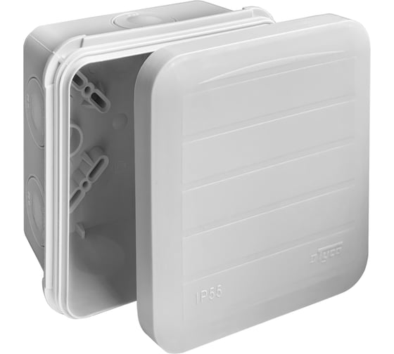 Изображение товара Распределительная коробка Рувинил ОП 85х85х45мм двухкомпонентная 8 вводов IP65 серый 67240