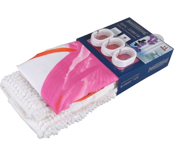 Изображение товара Набор для ванной комнаты: шторка и коврик Rosenberg RPL-350018