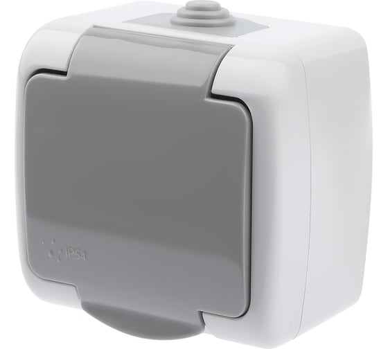 Изображение товара Розетка Intro Atlantic 5-202-03 с заземлением со шторками Schuko открытой установки серый Б0050946