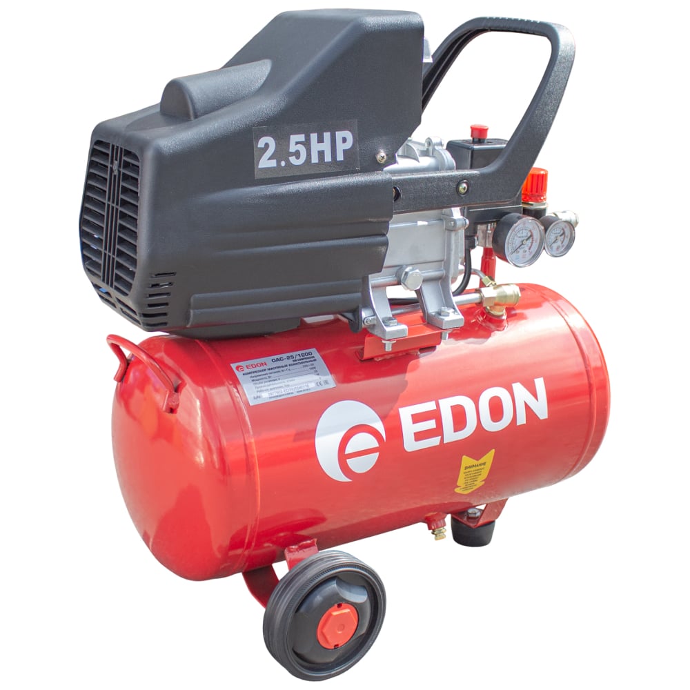 Изображение товара Компрессор масляный Edon OAC-25/1600 1,6 кВт, 198 л/мин, 25л, для дома и мастерской