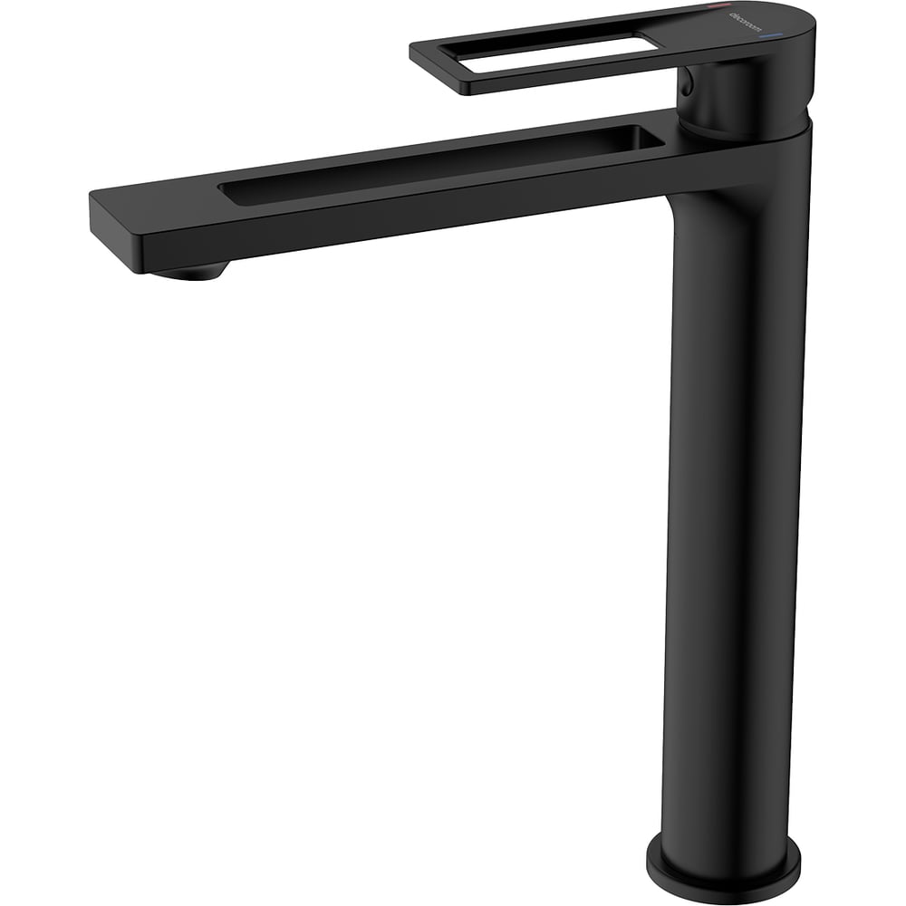 Смеситель одноручный для умывальника высокий монолитный DECOROOM чёрный DR30013
