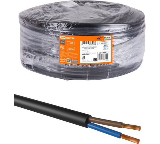 Изображение товара Кабель КГТП-ХЛ TDM ELECTRIC 2х2,5-0,66 ГОСТ 100м SQ0110-0012