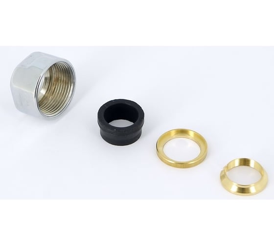 Изображение товара Концовка для медной трубы Carlo Poletti диаметром 15, с цилиндрической гайкой, цвет хром A58409B