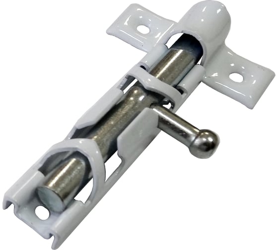 Изображение товара Задвижка Левша ЗТ-12 малая, накладная, белая/цинк У1-3029.БЦ