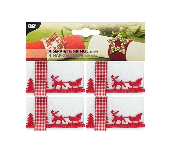 Изображение товара Кольцо для салфеток PAPSTAR ЗИМНИЙ ЛЕС D40 мм, 4 шт/уп 1/6 PS-85108