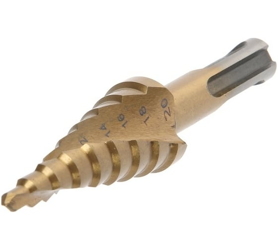 Изображение товара Сверло ступенчатое PRO (4-20 мм; HSS, TiN; SDS-plus) ТУНДРА 6937306