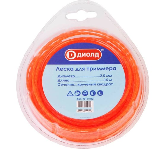 Изображение товара Леска для триммера (2.0 мм; 15 м; крученый квадрат) ДИОЛД 90111012