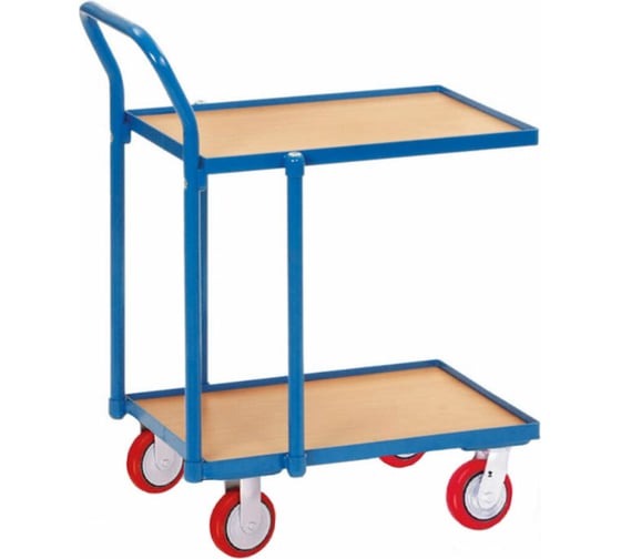 Изображение товара Платформенная 2-х ярусная тележка для евробокса МосТележка 620x820 ТКЕФ2-6282