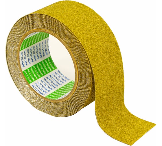 Изображение товара Противоскользящая лента для ровных поверхностей Nitto AS-127, 50 мм х 5 м, алюминиевая, желтая 4687202035939