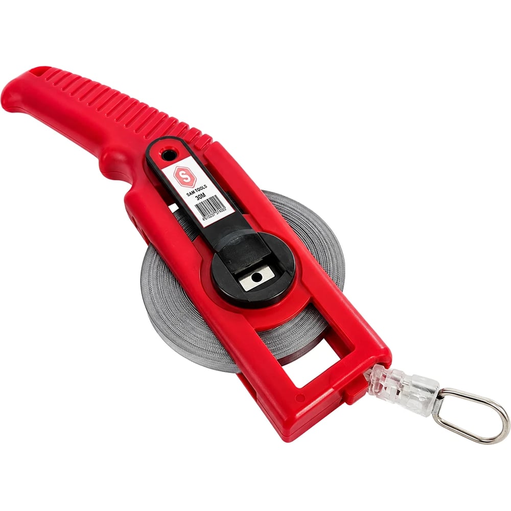 Рулетка геодезическая SAMGRUPP 30м х 12,5 мм открытый корпус стальная лента SAMTOOLS (упкаковка 3 шт) S\ SAMC-063003000-3