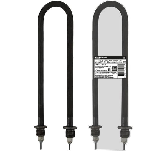 Изображение товара ТЭН для водонагревателя ТЭН-78 А, 13, 3,15кВт, вода (Р), 220В, штуцер G1/2, R30, Ф2, углеродистая сталь, TDM ELECTRIC SQ2512-0006