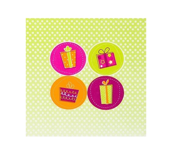 Изображение товара Бумажная салфетка PAPSTAR РОЖДЕСТВЕНСКИЕ ПОДАРКИ 33х33 см, 3 слоя, 20 шт/уп 1/15 PS-87079