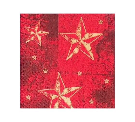 Изображение товара Бумажная салфетка PAPSTAR ЗВЕЗДНОЕ СИЯНИЕ 25х25 см, 3 слоя, 50 шт/уп, красная 1/12 PS-86040