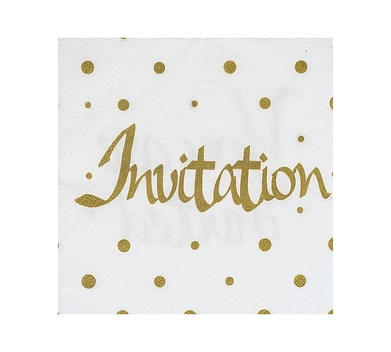 Изображение товара Бумажная салфетка PAPSTAR ПРИГЛАШЕНИЕ 33х33 см, 3 слоя, 20 шт/уп, белая 1/15 PS-86562