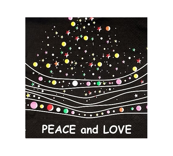 Изображение товара Бумажная салфетка PapStar Новогодняя МИР И ЛЮБОВЬ 33х33 см, 3 слоя, 20 шт/уп 1/15 PS-87162