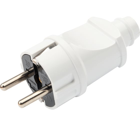 Изображение товара Прямая усиленная вилка REXANT Евро с заземлением 16А белая 11-8948