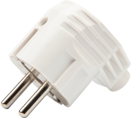 Изображение товара Угловая вилка REXANT Евро с заземлением 16А белая 11-8954