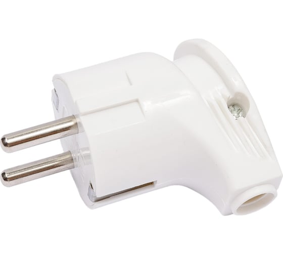 Изображение товара Угловая вилка REXANT Евро с заземлением 16А белая 16-0728