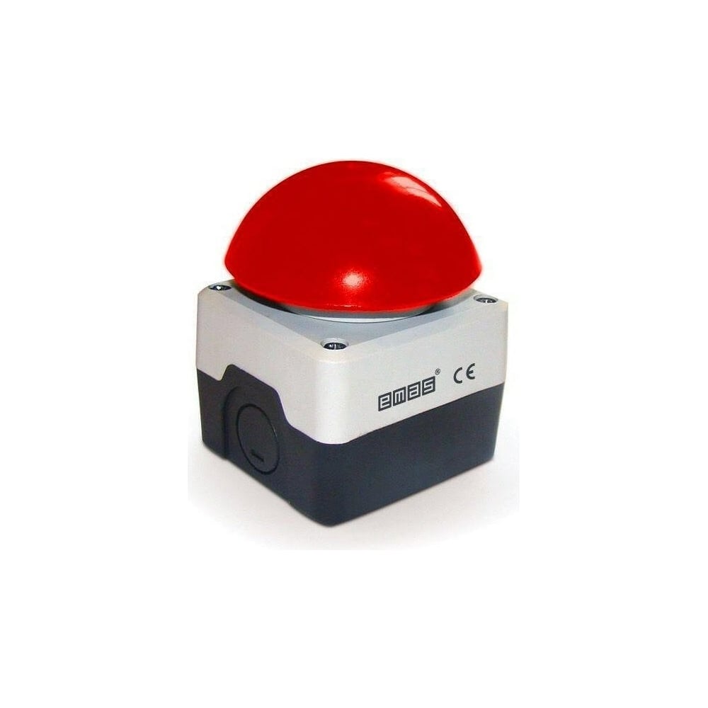 Изображение товара Пост черно-серый с красной кнопкой Грибок Emas 72мм 1НО P1C300M72