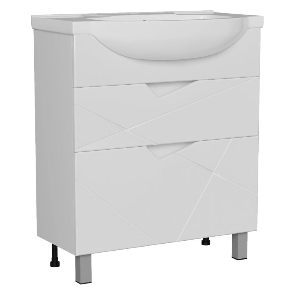 Тумба для ванной MIXLINE Грани-75 2 ящика под раковину Элеганс-75 Kirovit ПВХ 558715