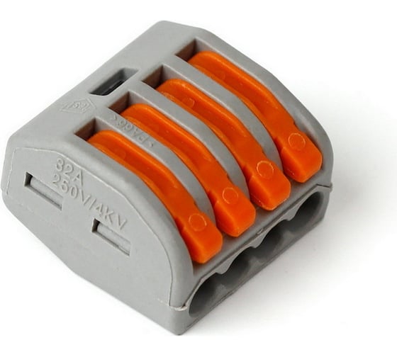 Изображение товара Строительно монтажная клемма Smartbuy с рычагами 4 отверстия, розничная упаковка 15 шт SBE-cwcc-4-rp