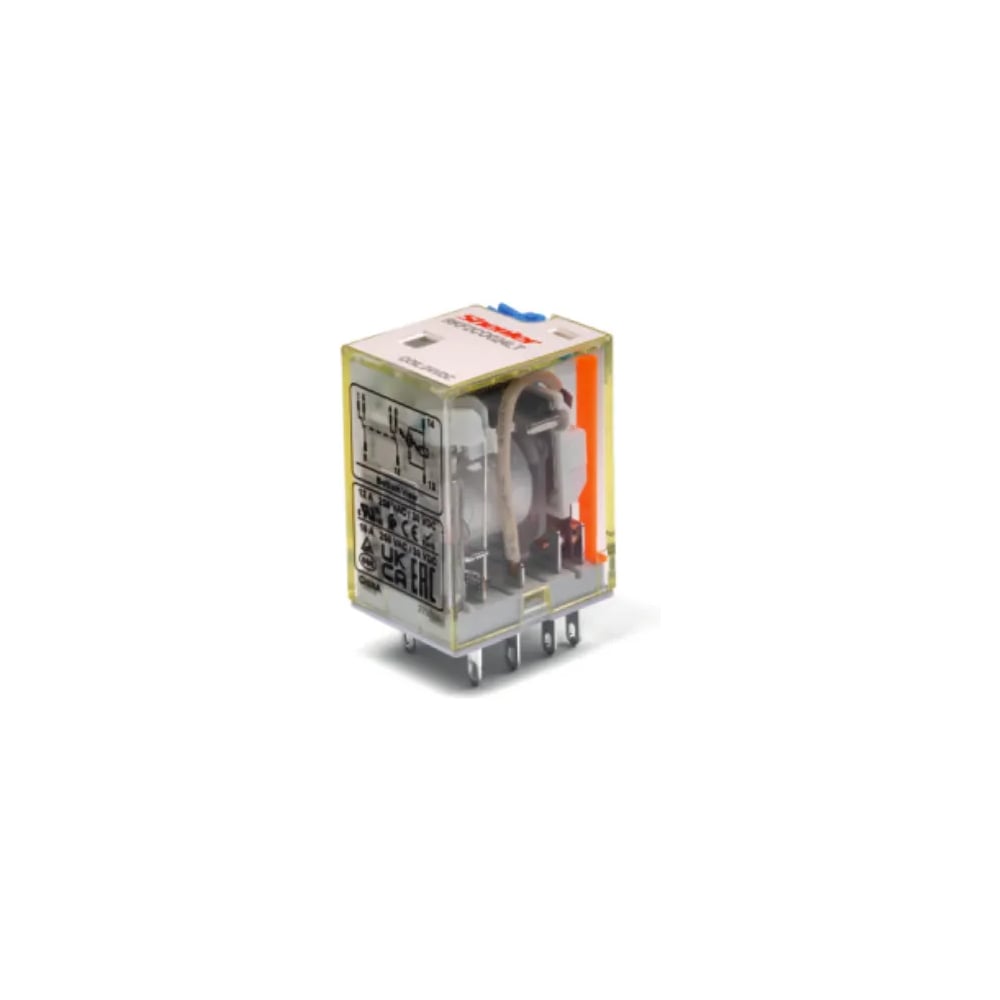 Реле SHENLER НТК Приборэнерго 4CO, 6A(250VAC/30VDC), 380VAC, мех. индикация, тест-кнопка с блокировкой, LED RKF4CO880LT