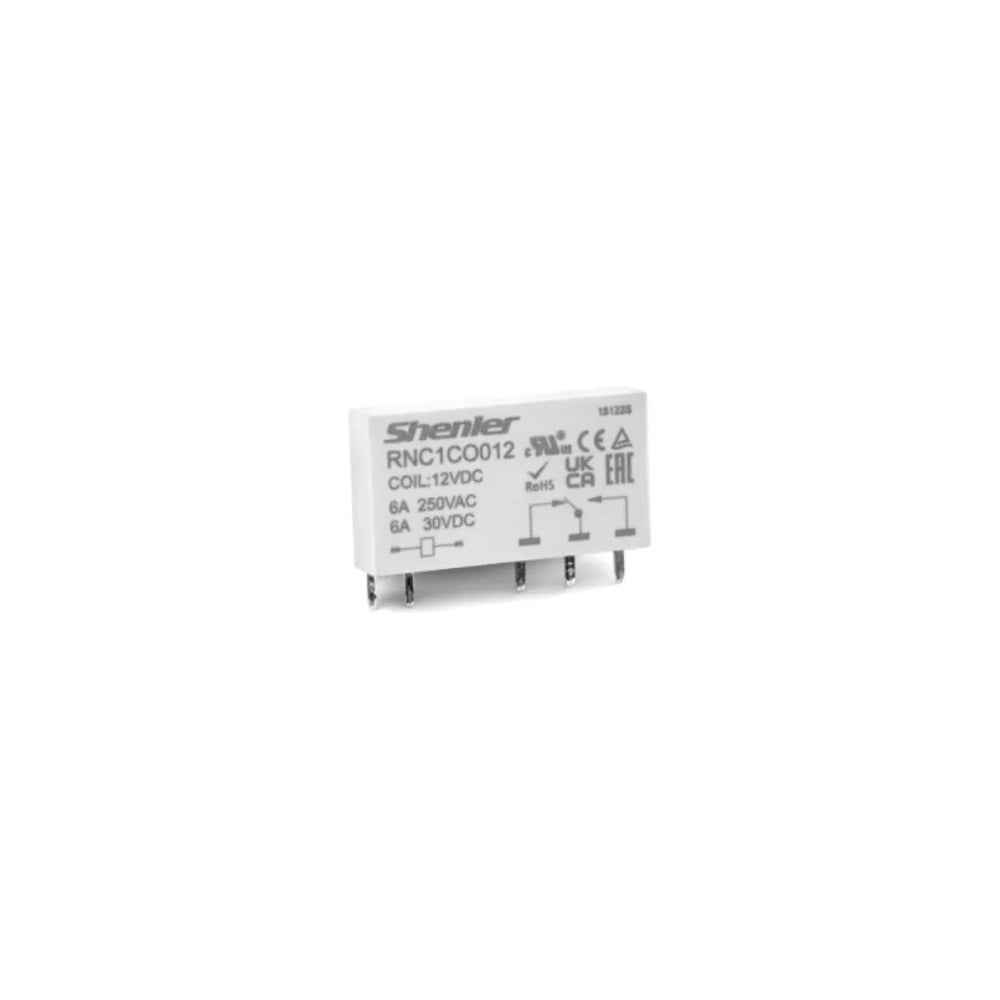 Реле SHENLER НТК Приборэнерго 1CO, 6A(250VAC/30VDC), 5VDC, для печатных плат и цоколей SNB05/SNC05, IP60 RNC1CO005