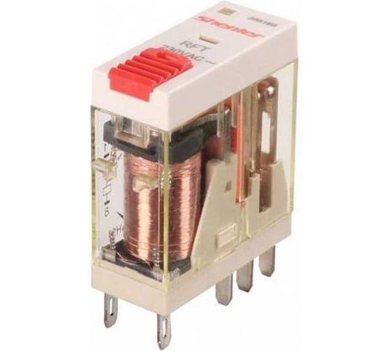 Изображение товара Реле Shenler НТК Приборэнерго, 2CO, 8A(250VAC/30VDC), 230VAC, мех. индикация, тест-кнопка с блокировкой, LED RFT2CO730LT