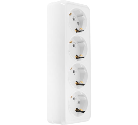 Изображение товара Розетка General Lighting Systems Альфа 4-х местная горизонтальная 2П+3 открытой установки IP20 16A белая 477013