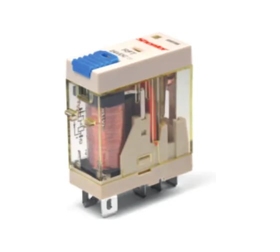 Изображение товара Реле Shenler НТК Приборэнерго, 2CO, 8A(250VAC/30VDC), 24VDC, мех. индикация, тест-кнопка с блокировкой, LED RFT2CO024LT