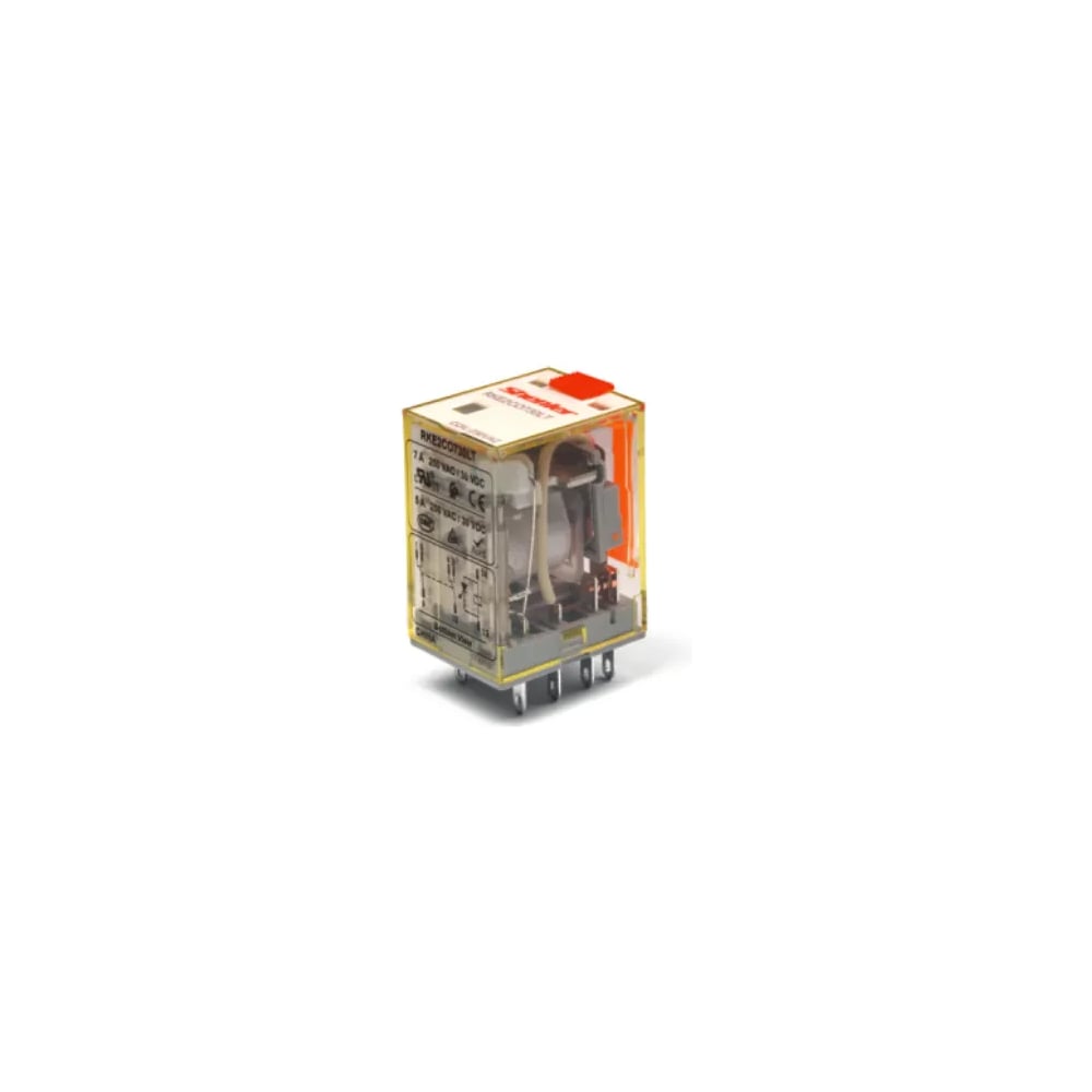 Реле SHENLER НТК Приборэнерго 2CO, 7A(250VAC/30VDC), 24VDC, мех. индикация, тест-кнопка с блокировкой, LED RKE2CO024LT