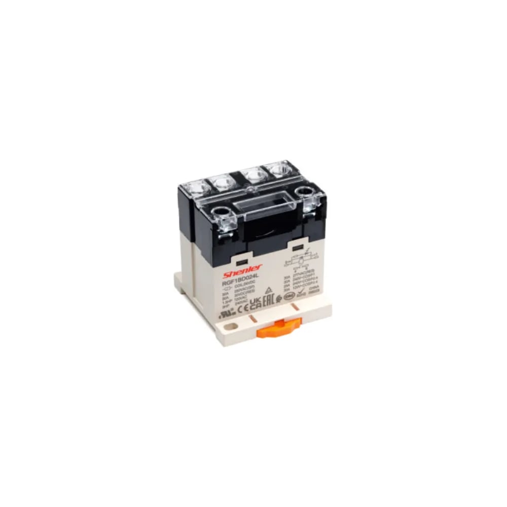 Реле SHENLER НТК Приборэнерго 2NO, 40A(250VAC/30VDC), 24VDC, LED, на рейку DIN35/панель, винтовое подключение RGF2BD024LS
