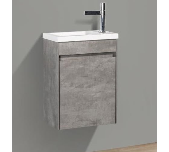 Изображение товара Подвесная база под раковину BelBagno PIETRA MINI Stucco Cemento левая PIETRA MINI-400-1A-SO-SCM-L