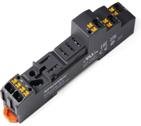 Изображение товара Цоколь Shenler НТК Приборэнерго, 16A(300V), push-in, черный, на рейку DIN35, для RFT1CO, 46.61, G2R-1, KRI1 SRU05-ST