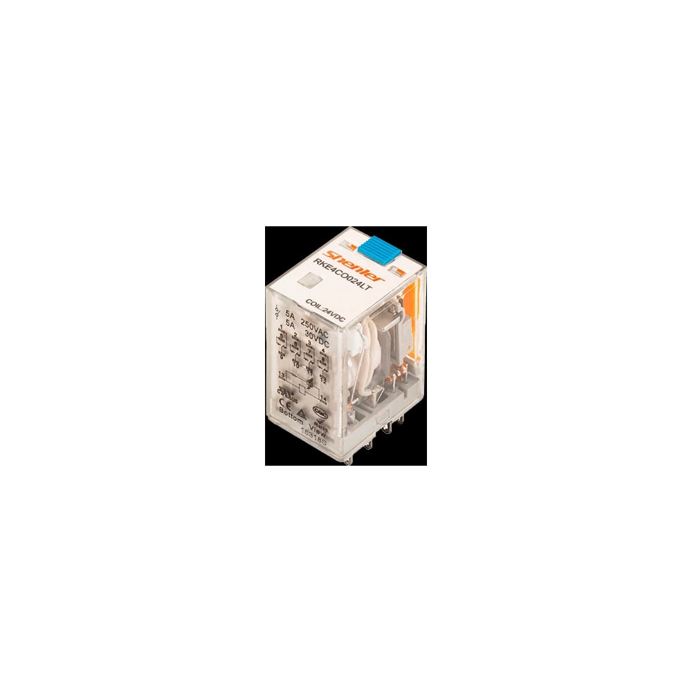 Реле SHENLER НТК Приборэнерго 4CO, 5A(250VAC/30VDC), 110VDC, мех. индикация, тест-кнопка с блокировкой, диод +A1/-A2, LED RKE4CO110LTD1