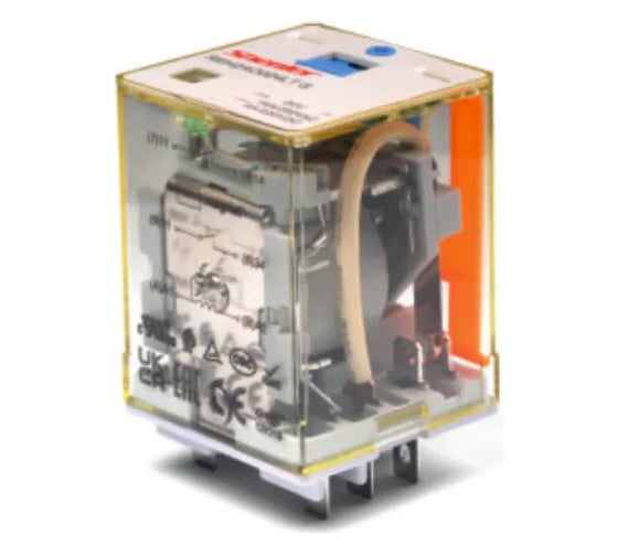 Изображение товара Реле SHENLER НТК Приборэнерго 3NO, 16A(400VAC)/ 10A(220VDC), 230VAC, мех. индикация, тест-кнопка с блокировкой, LED, магнит REH3AO730LTS
