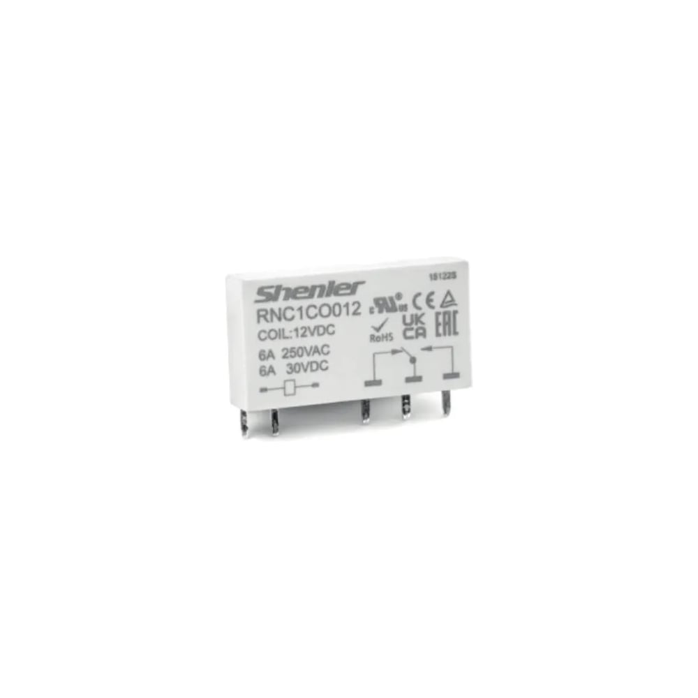 Реле SHENLER НТК Приборэнерго 1CO, 6A(250VAC/30VDC), 60VDC, для печатных плат и цоколей SNB05/SNC05, IP60 RNC1CO060