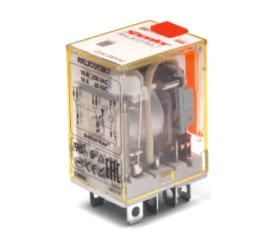 Изображение товара Реле Shenler НТК Приборэнерго, 4CO, 10A(250VAC/30VDC), 220VDC, мех. индикация, тест-кнопка с блокировкой, LED RKL4CO220LT
