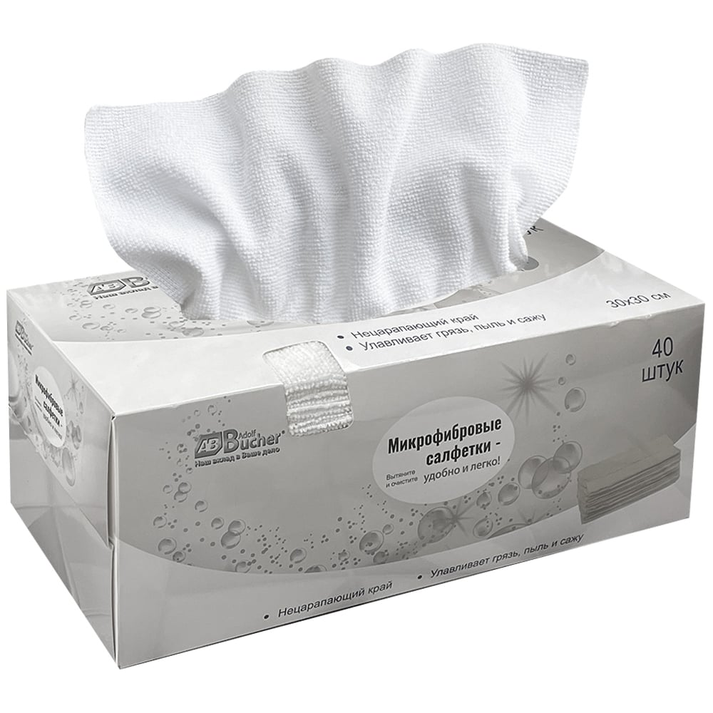 Изображение товара Микрофибровые салфетки Adolf Bucher Classic 30х30 см, 30 шт, для уборки и кухни Изображение товара Микрофибровые салфетки Adolf Bucher Classic 30х30 см, 30 шт, для уборки и кухни