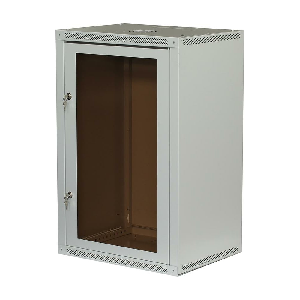 Изображение товара Настенный серверный шкаф W&T 19 дюймов 18U серый металл IP20