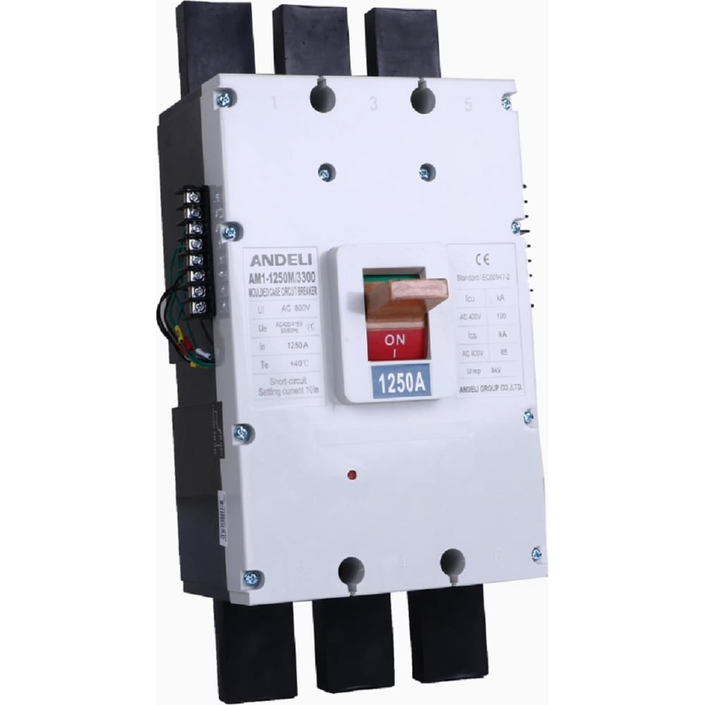 Изображение товара Автоматический выключатель ANDELI AM1-1250M/3P 1250A 100KA для промышленности