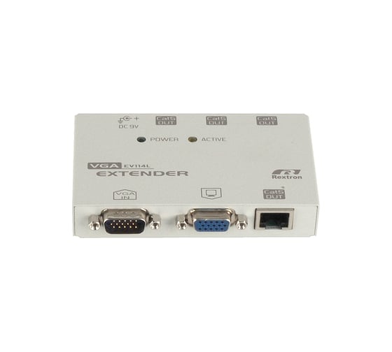 Изображение товара Удлинитель REXTRON VGA передающий блок, 1 вход, 4 вых. rj-45, 1280х1024, UTP 5e до 150м EV-114L