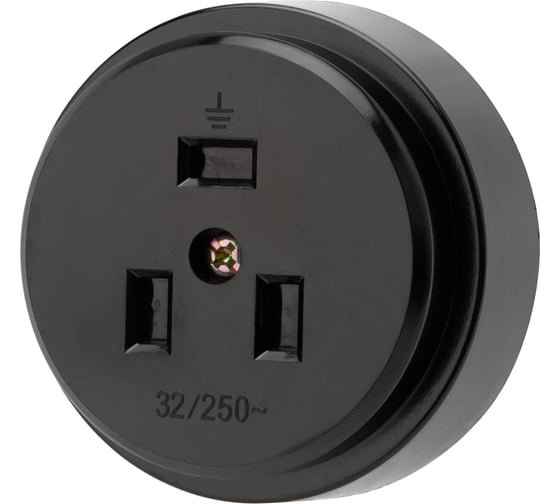 Изображение товара Розетка РШ для электроплит REXANT 32 А, 250 В, 2Р+РЕ открытой установки черная 11-8983