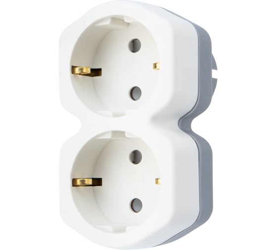 Изображение товара Электрический двойник REXANT с заземлением и защитными шторками 16 А белый 11-1087