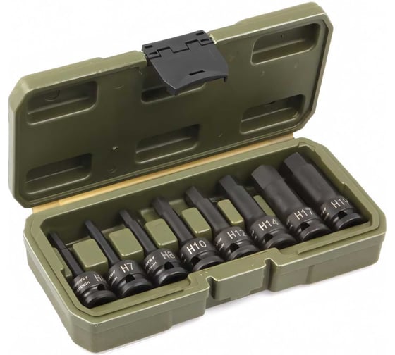 Изображение товара Набор бит-головок ударных Дело Техники 1/2" шестигранных, 8 шт. 664478