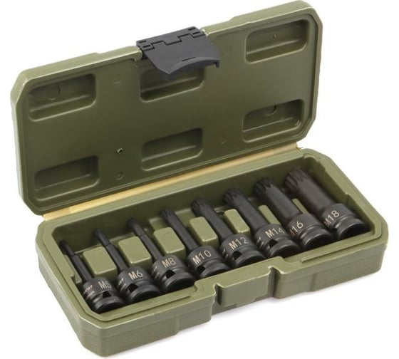 Изображение товара Набор бит-головок ударных Дело Техники 1/2" Spline, 8шт. 664678