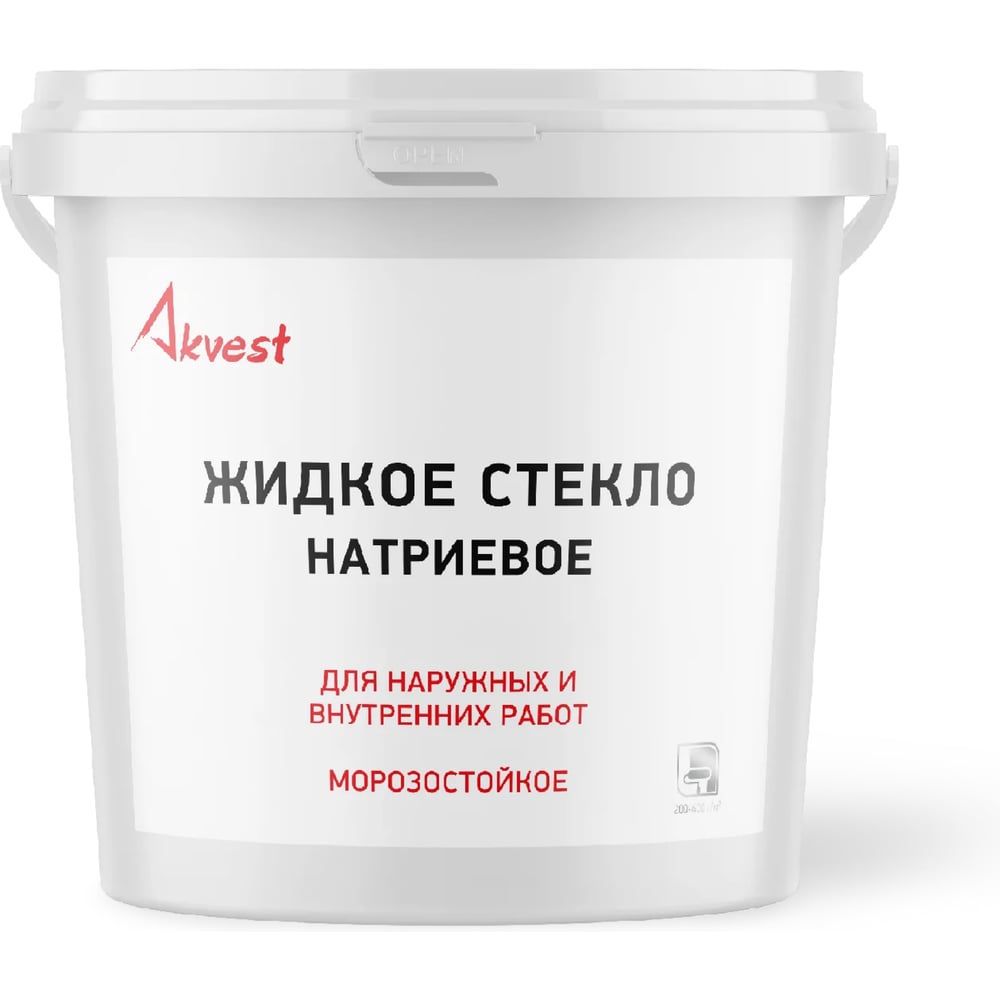 Жидкое стекло Akvest Натриевое, морозостойкое, для наружных и внутренних работ 1,4 кг 00045-10