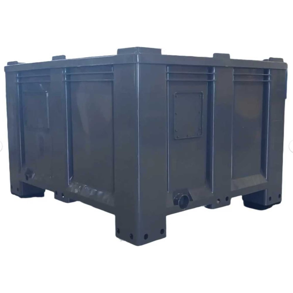 Контейнер Дигрус Big Box для с/х продукции 1200х1000х760 сплошной на ножках серый КСХ-120.100.76- С/Д