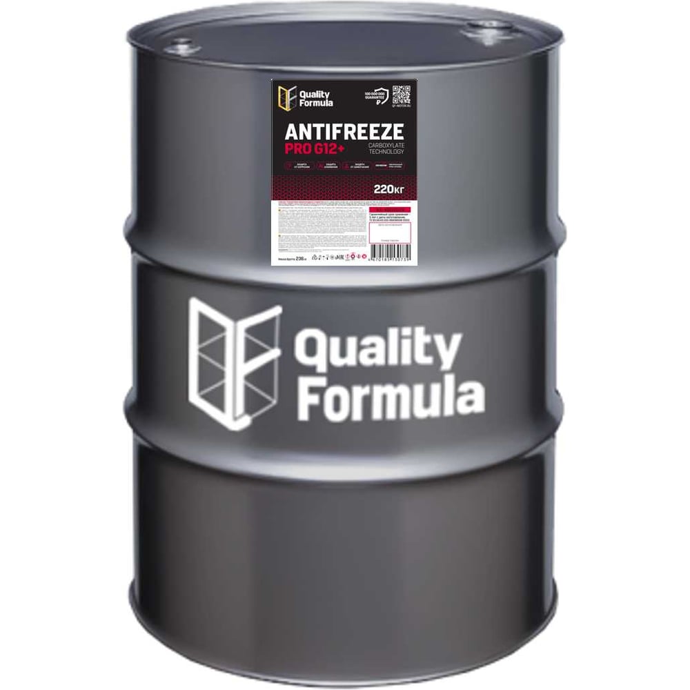 Изображение товара Антифриз Quality Formula ANTIFREEZE QF PRO G12+ 220 кг Изображение товара Антифриз Quality Formula ANTIFREEZE QF PRO G12+ 220 кг